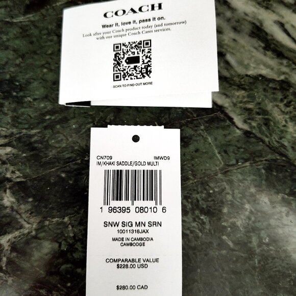 NWT Coach Mini Serena Signature Canvas Metallic Star Snowflake Bag - Picture 10 of 16